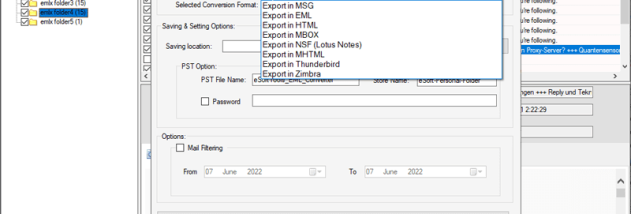 eSoftTools EMLX Converter Software screenshot