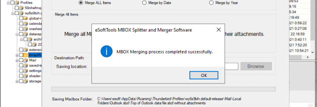 eSoftTools MBOX Splitter and Merger soft screenshot