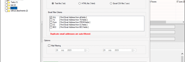 eSoftTools MSG Email Address Extractor screenshot