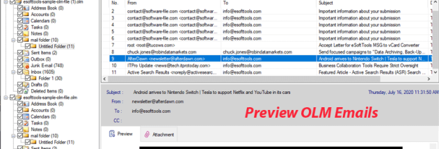 eSoftTools OLM to PST Converter screenshot