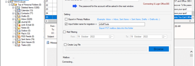 eSoftTools PST to Office365 Converter screenshot