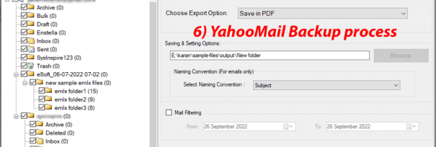 eSoftTools Yahoo Backup Software screenshot