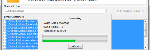 Eudora to Outlook Transfer screenshot