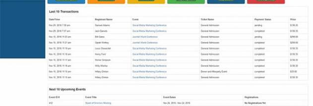 Event Registration Pro Calendar screenshot