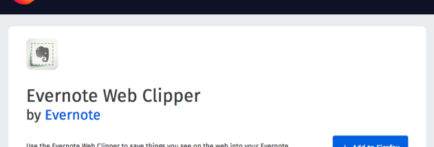 Evernote Web Clipper for Firefox screenshot