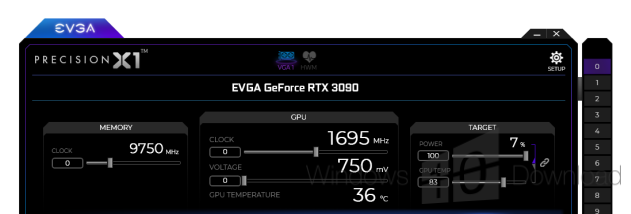 EVGA Precision X1 screenshot