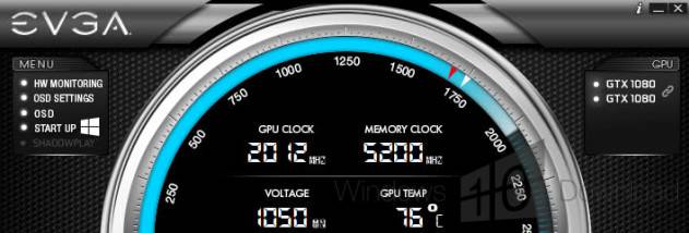 EVGA Precision screenshot