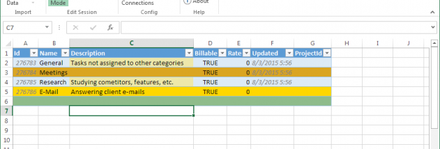 Excel Add-ins for FreshBooks screenshot