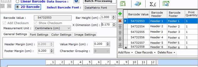 Excel Barcode Tags Designing Software screenshot