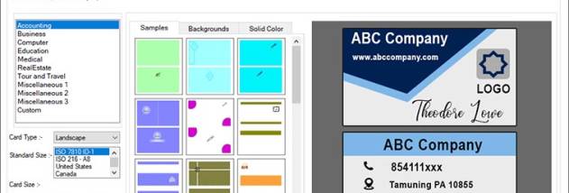 Excel Business Cards Design Software screenshot