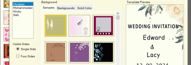 Excel Wedding Invitation Card Maker Tool screenshot
