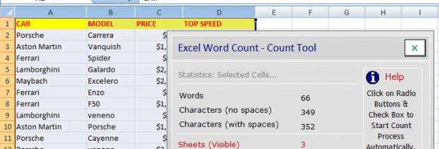 ExcelWord Count V3.0 screenshot
