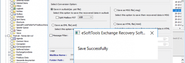 Exchange EDB to PST Recovery screenshot