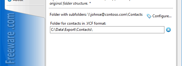 Export Contacts to vCard for Outlook screenshot