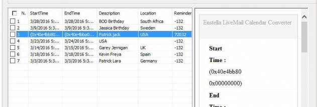 Export Live Mail Calendar to Outlook screenshot