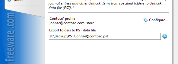 Export Outlook to PST screenshot