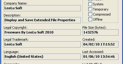 Extended File Details screenshot