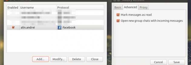 Facebook Chat for Pidgin screenshot