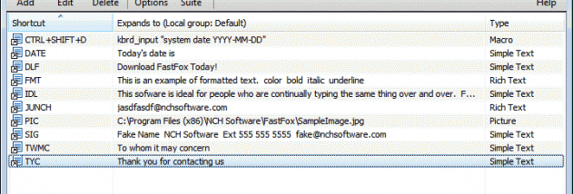 FastFox Typing Expander screenshot