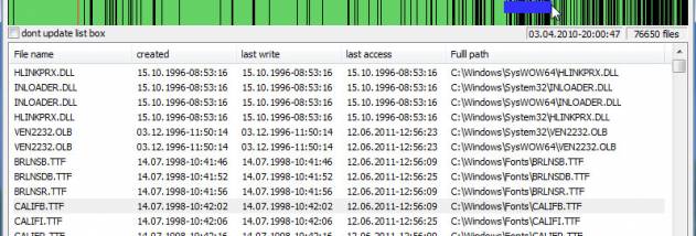 File Time Browser screenshot