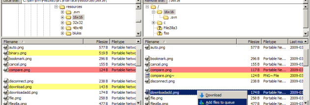 FileZilla screenshot