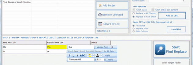 Find & Replace Batch for Excel screenshot