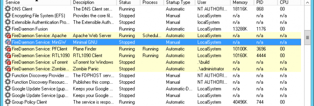 FireDaemon Pro screenshot