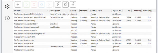 FireDaemon Pro screenshot