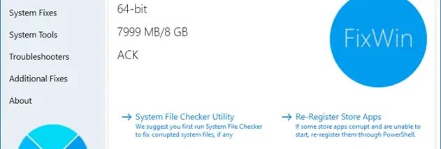 FixWin 11 screenshot
