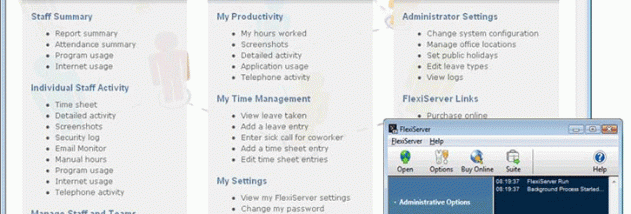 FlexiServer Employee Management screenshot