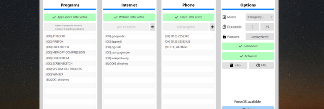 FocusOS Blocker for Webpages, Apps, Call screenshot