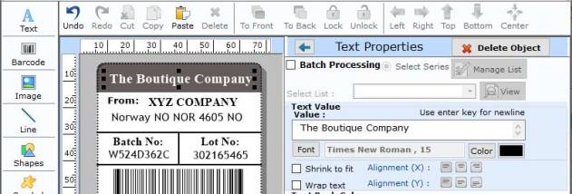 Free Barcode Label Generator screenshot