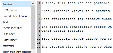 Free Clipboard Viewer screenshot