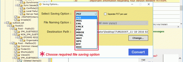 Free OST to PST Converter screenshot