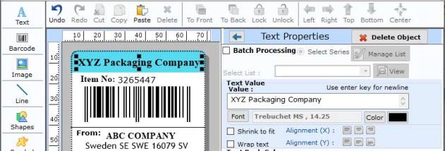 Free Packaging Barcode Software screenshot