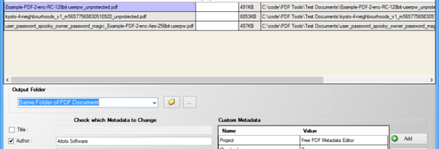 Free PDF Metadata Editor screenshot