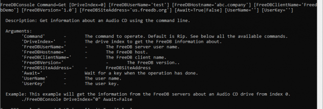 FreeDB Console screenshot