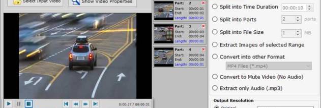 Freeware Video Clip Splitting Software screenshot