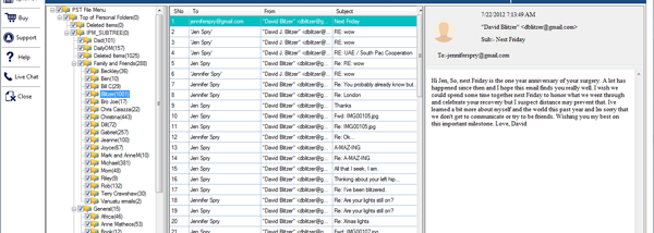 GainTools Split PST screenshot