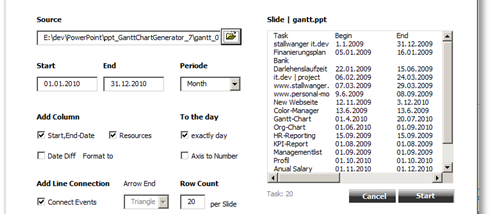GanttChart Generator screenshot