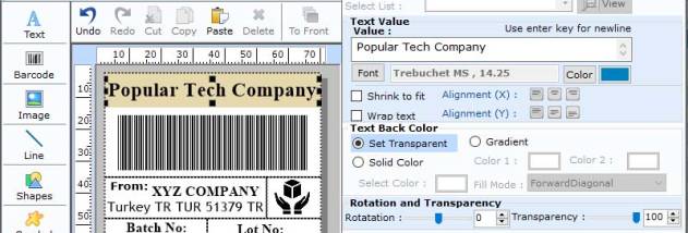Generating Business Barcode Software screenshot