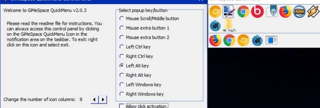 GiMeSpace QuickMenu screenshot