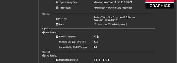 GLview Extensions Viewer screenshot