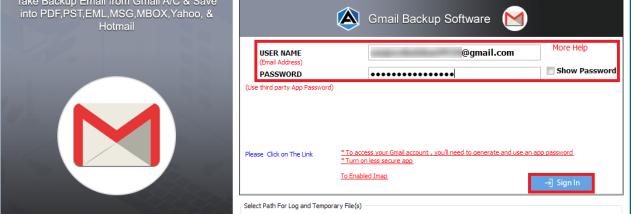 Gmail converter screenshot