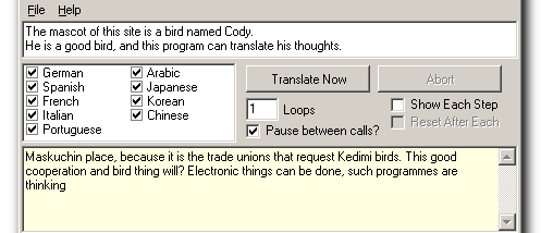 Google Translator Boomerang screenshot
