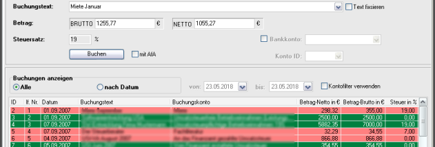 GSA Buchhalter screenshot