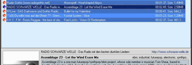 GSA Radio Stream Recorder screenshot