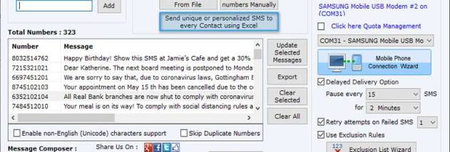 GSM Mobile Messaging Software screenshot