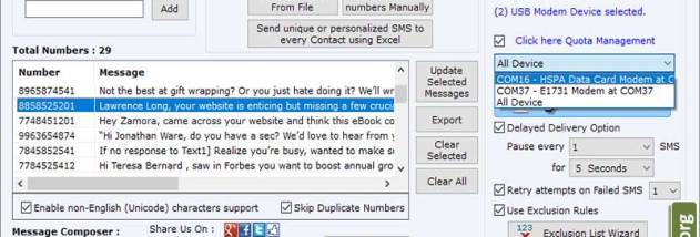 Bulk SMS Program for Multi USB Modem screenshot