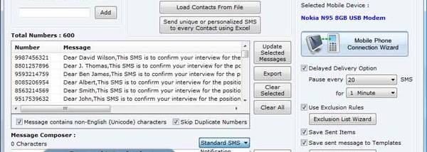 GSM SMS Software screenshot